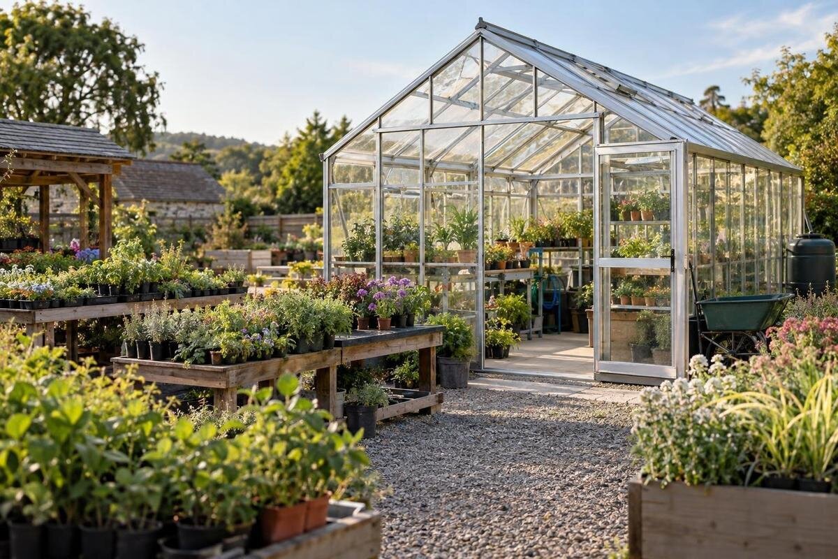 Planera växthus för en mindre plantskola