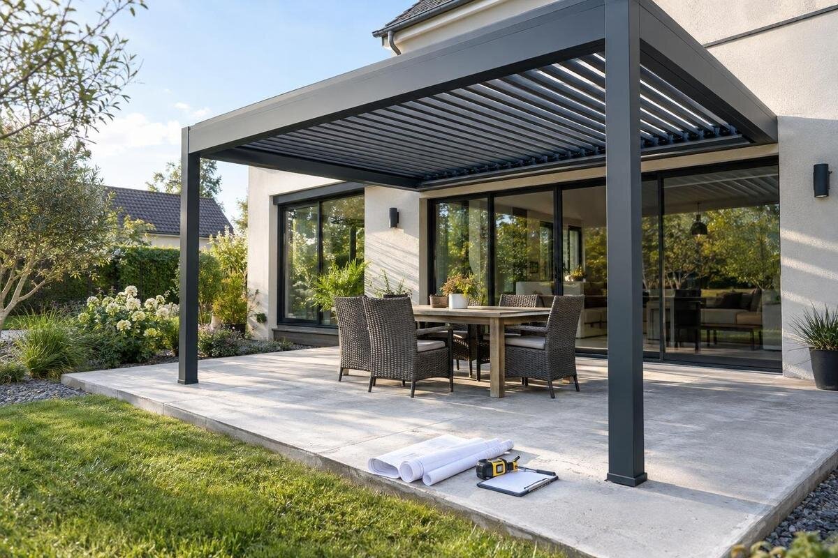 Går det att fästa en pergola i en befintlig betongplatta?