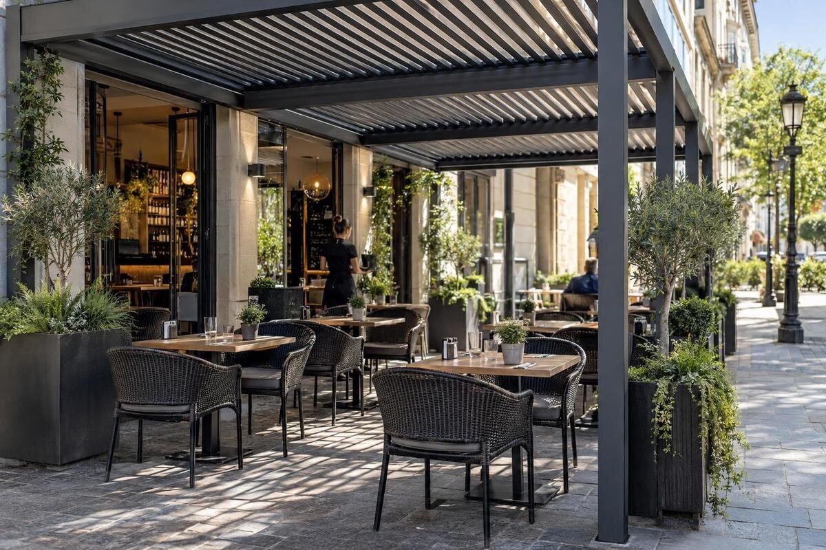 Så planerar du en pergola för en gatuservering