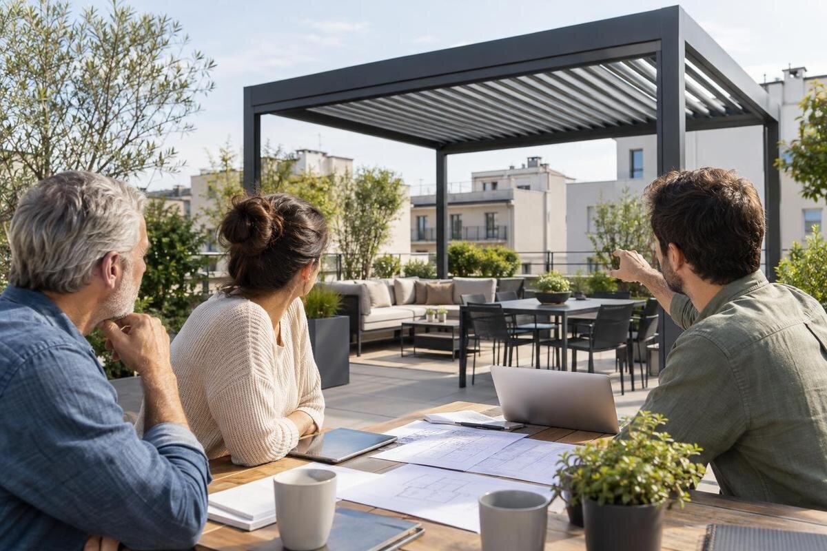 Pergola på gemensam terrass – vem ansvarar för vad?