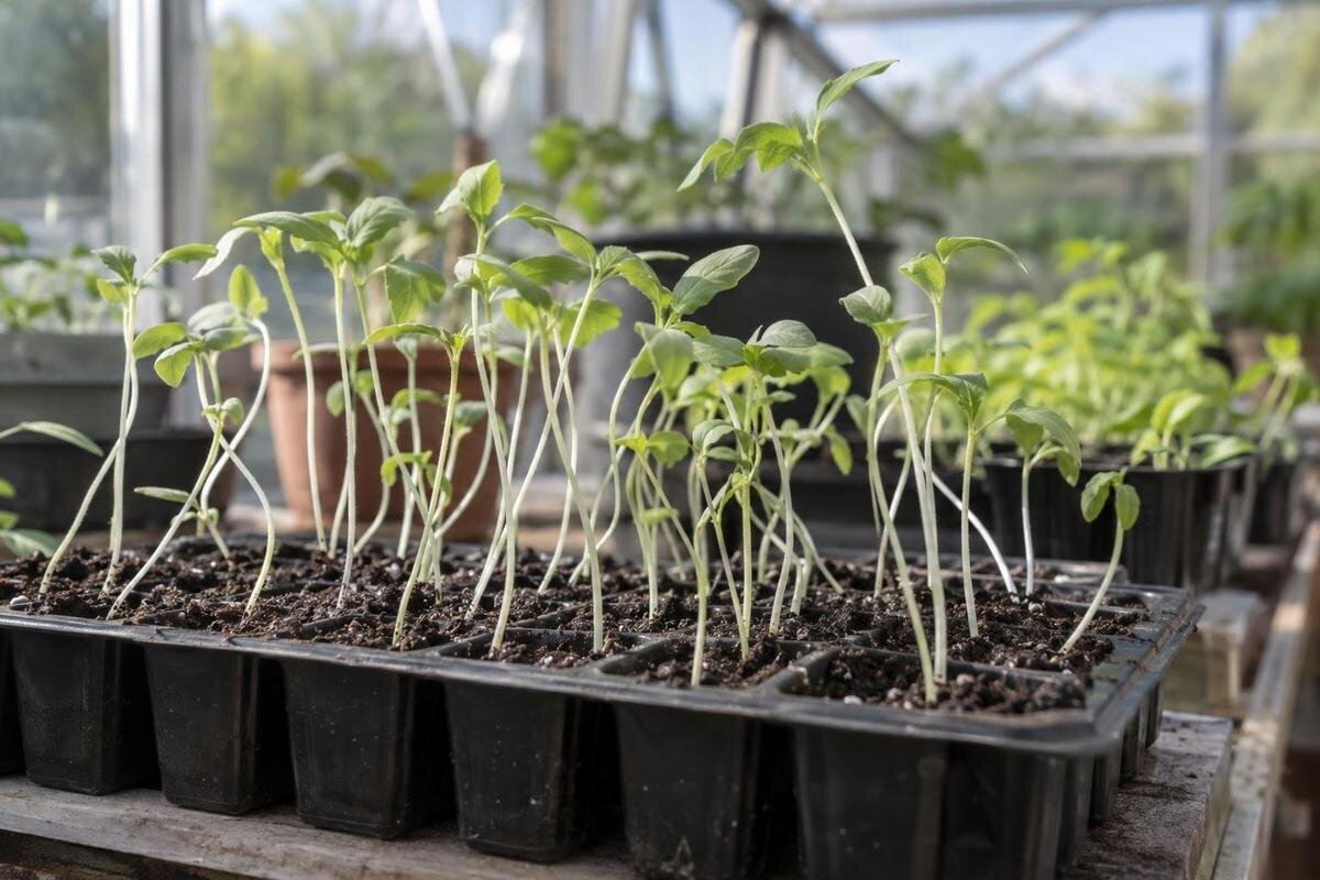 Varför blir småplantor rangliga i växthuset?