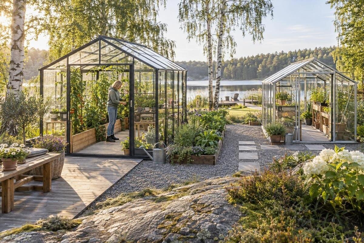 Köpa ett växthus med god tillgänglighet: gångar, trösklar och arbetshöjd
