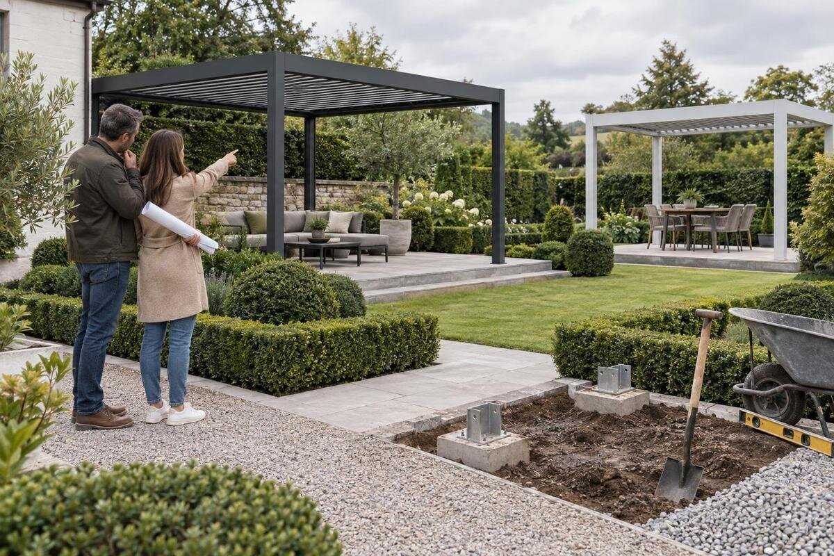 Att köpa en fristående pergola: placering, grundläggning och åtkomst