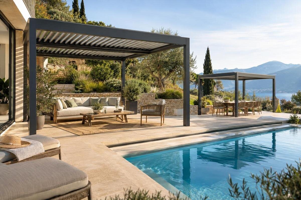 Köpa pergola till terrassen vid poolen – så väljer du rätt