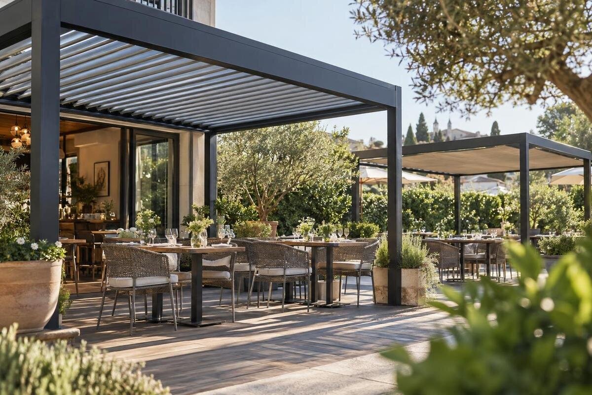 Köpa pergola till restaurangens eller caféets uteservering