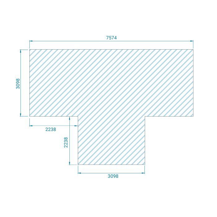 T-formad växthusorangeri för väggmontering