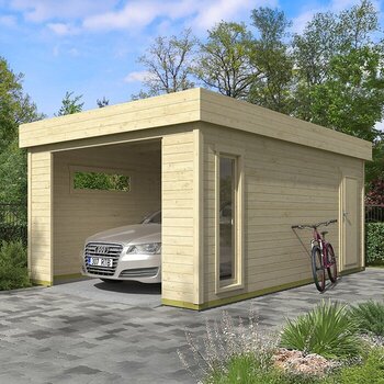 Premiumgarage i trä