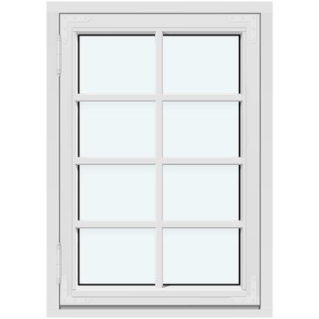 Historisk sidohängt fönster (En båge, Utåtgående)
