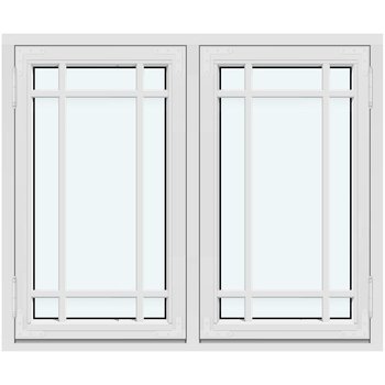 Historisk sidohängt fönster (Två bågar, utåtgående)