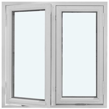 Historisk sidohängt fönster (Två bågar, utåtgående)