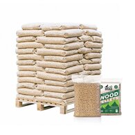 Träpellets, 48 påsar packade på en träpall (720 kg)