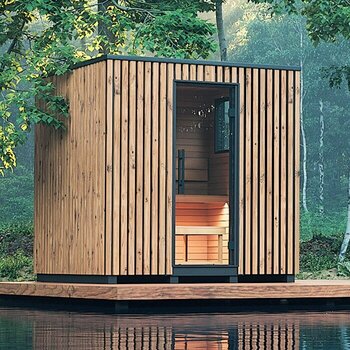 Modern bastu i termoträ – Sana