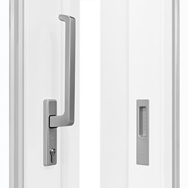 Dirigent med cylinder, skjutdörrshandtag på utsidan