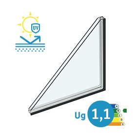 26mm 2-glas Super LowE 1.0 beläggning med varm kant (CHR)
